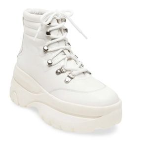 STEVE MADDEN THE "HUSKY" WHITE LEATHER
